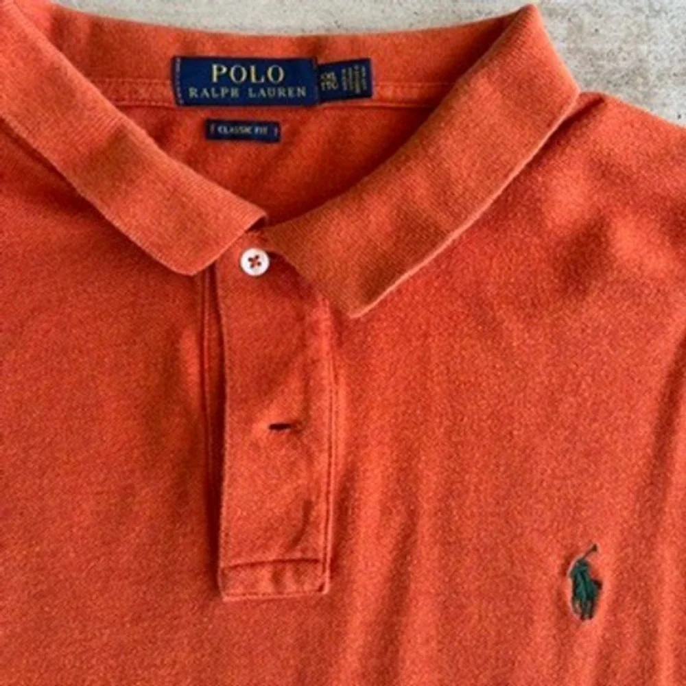 Polo Ralph Lauren Shirt Men XXL Orange Short Sleeve Pony Collared Cotton Golf